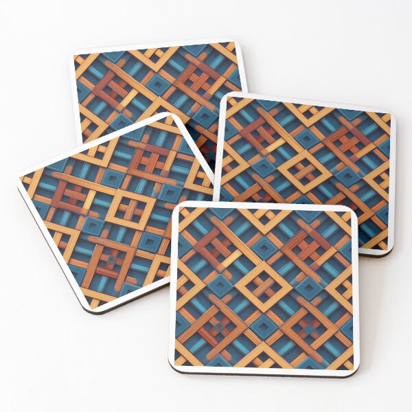 Item preview, colorful abstract wooden elements pattern designed and sold by Picture-Art.