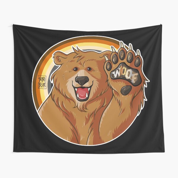 BOBO LIKES TO WOOF - BEAR PRIDE Tapestry