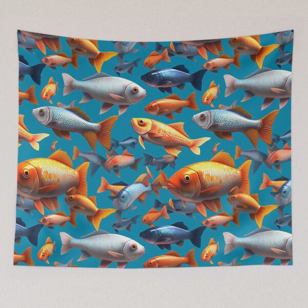 Item preview, colorful swimming koi fishes - Different pattern size? Email me -  designed and sold by Picture-Art.