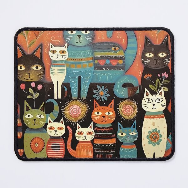 Item preview, Folk Art Cats designed and sold by cooeeman.