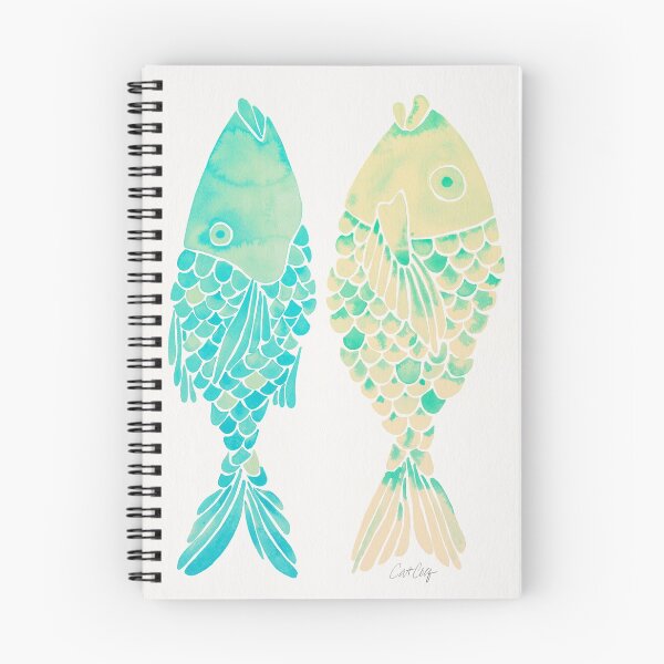 Item preview, Indonesian Fish Duo – Turquoise & Cream Palette designed and sold by Cat Coquillette.