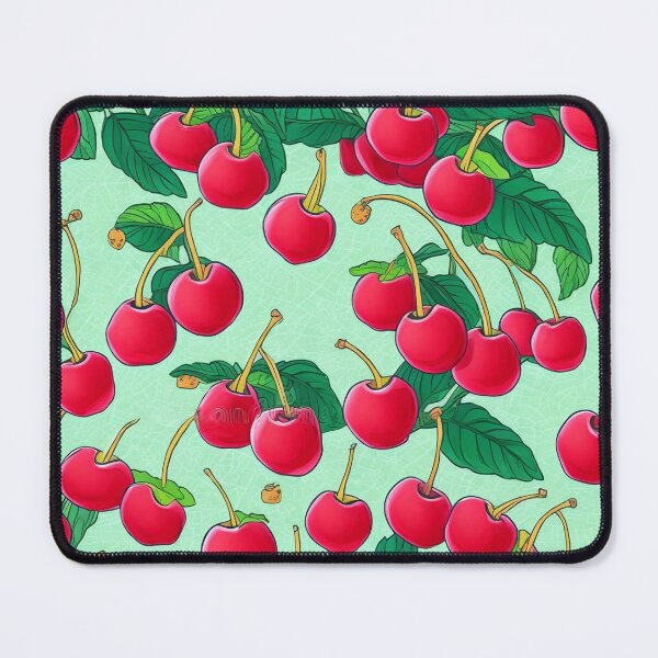 Item preview, Summer breeze pattern. Cherry pattern. Red and mint green pattern. designed and sold by DO-artbyDeliaO.