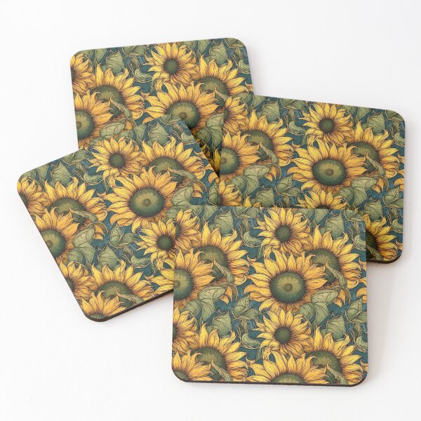 Artikelvorschau, AI Generated Sunflower Pattern #13 | Art Nouveau Style Floral Flowers entworfen und verkauft von FantasySoul.