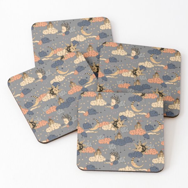 Item preview, Celestial Harmony: Sun, Moon, Clouds, and Stars unite in a mesmerizing fabric pattern. Embrace the celestial allure and bring a touch of magic to your creations.  designed and sold by Olena Terzi.