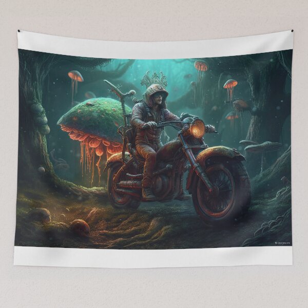 Item preview, Mushroom Man Biker Leaving His Home designed and sold by Diego Re.