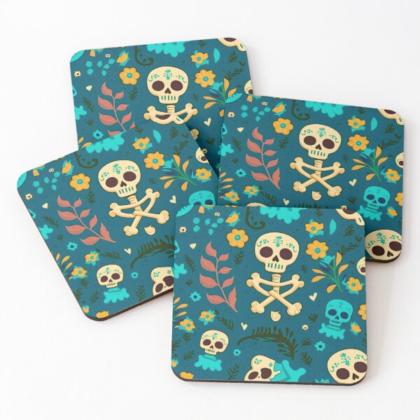 Item preview, Blue Mystic: A Mysterious Pattern of Skulls, Flowers, and Leaves designed and sold by GraphicTeesCo-.