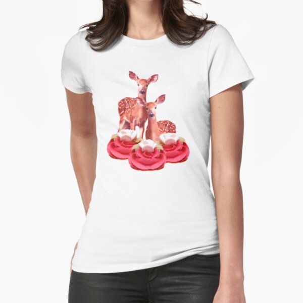 Pink Sugar Bambi by Alice Monber Fitted T-Shirt
