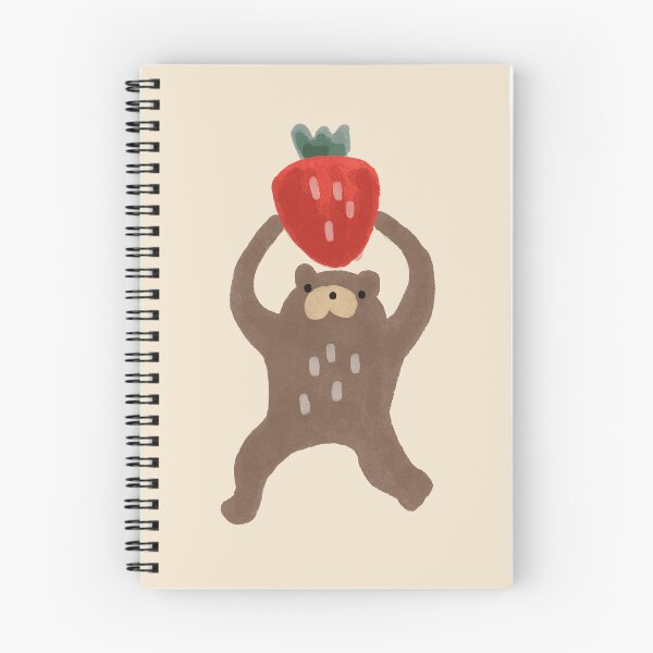 Artikelvorschau, Bär hält Erdbeere entworfen und verkauft von apple peel.
