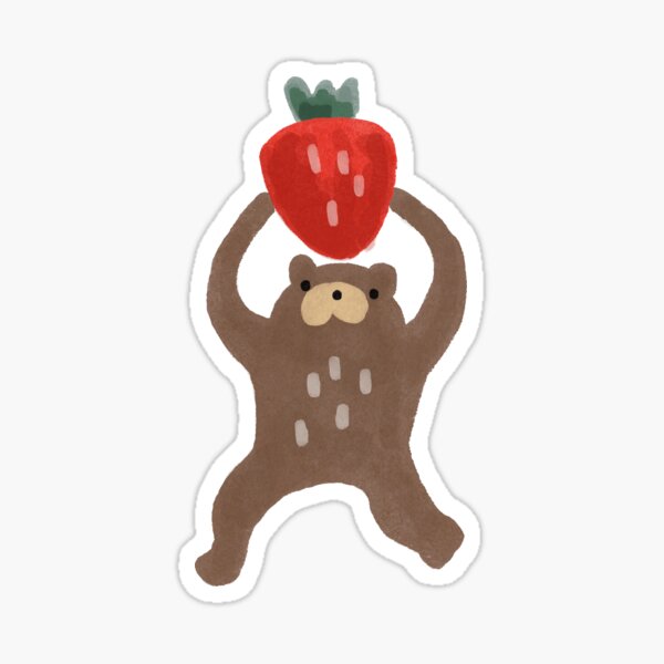 Item preview, Bear holding strawberry designed and sold by apple peel.