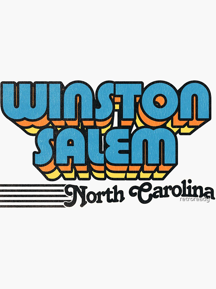"WinstonSalem, North Carolina Retro Stripes" Sticker for Sale by