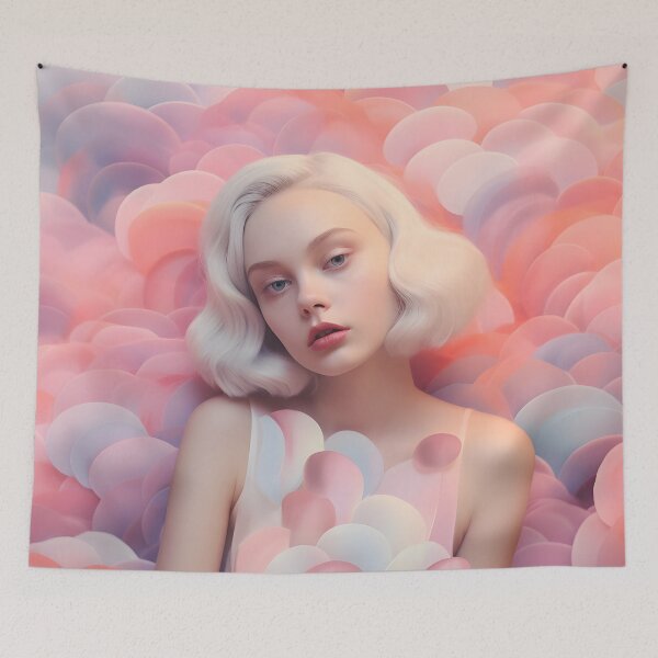Item preview, Image of a girl posing on a pink background designed and sold by HaberkaDesign.