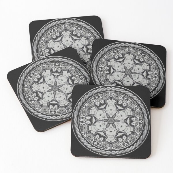 Artikelvorschau, Kaleidoscope Charcoal Cats in Celtic Circle Frame 11 entworfen und verkauft von Swabcraft.