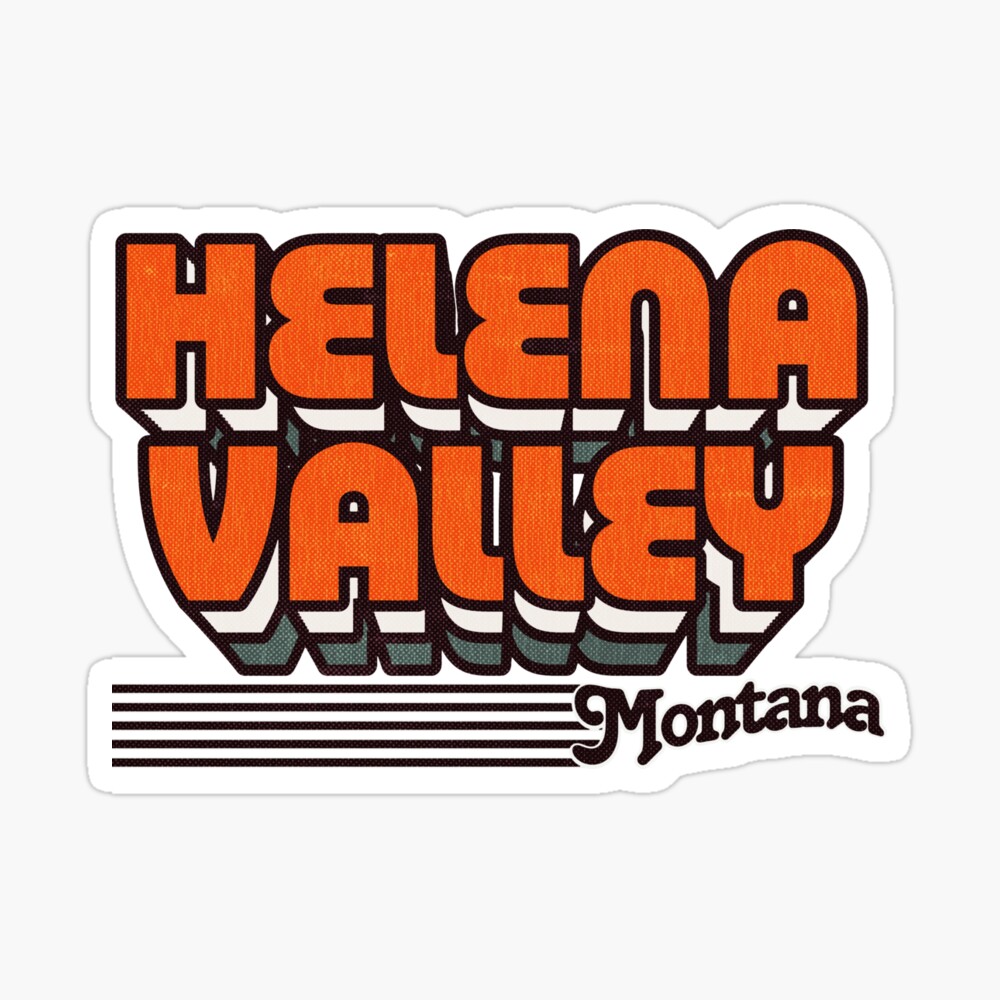 Helena Valley, Montana | Retro Stripes Sticker