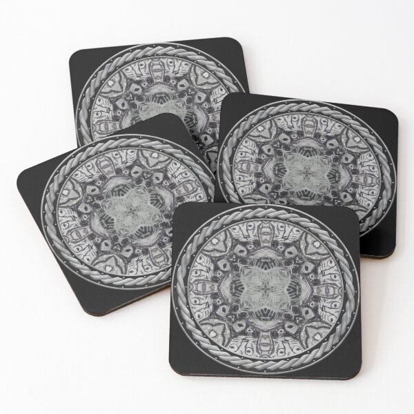 Artikelvorschau, Kaleidoscope Charcoal Cats in Celtic Circle Frame 13 entworfen und verkauft von Swabcraft.
