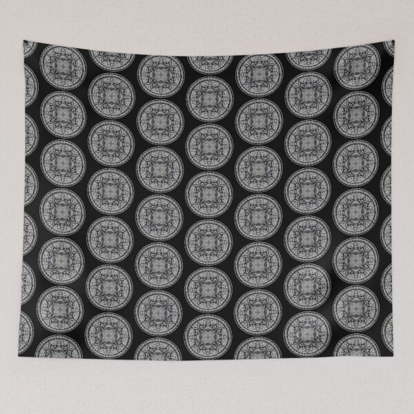 Item preview, Kaleidoscope Charcoal Cats in Celtic Circle Frame 13 designed and sold by Swabcraft.