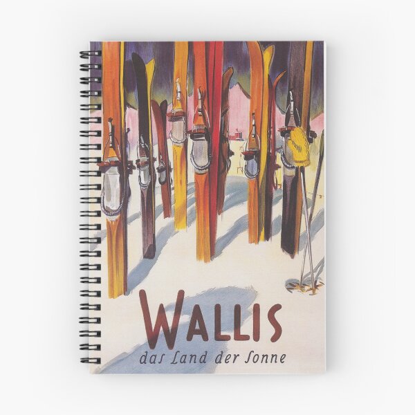 Item preview, Valais Switzerland Vintage Ski Travel Poster designed and sold by vintagevivian.