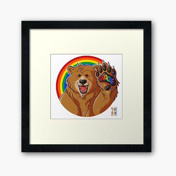 BOBO LIKES TO WOOF - GAY PRIDE Framed Art Print