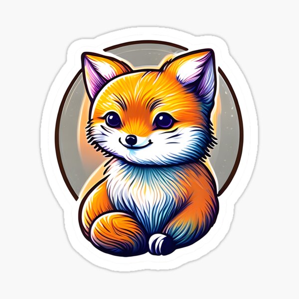 Cute Fox Sitting Down Sticker