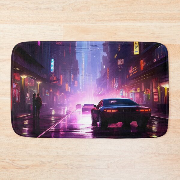 Item preview, Illustration of car on a city street night scene designed and sold by HaberkaDesign.