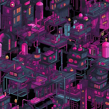 Aperçu de l'œuvre Pinky Town: A Vibrant and Playful Pattern Design by Pattern Stream de PatternStream