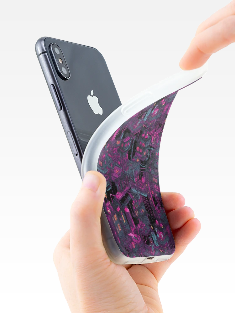 Aperçu 4 sur 5. Coque iPhone avec l'œuvre Pinky Town: A Vibrant and Playful Pattern Design by Pattern Stream créée et vendue par PatternStream.