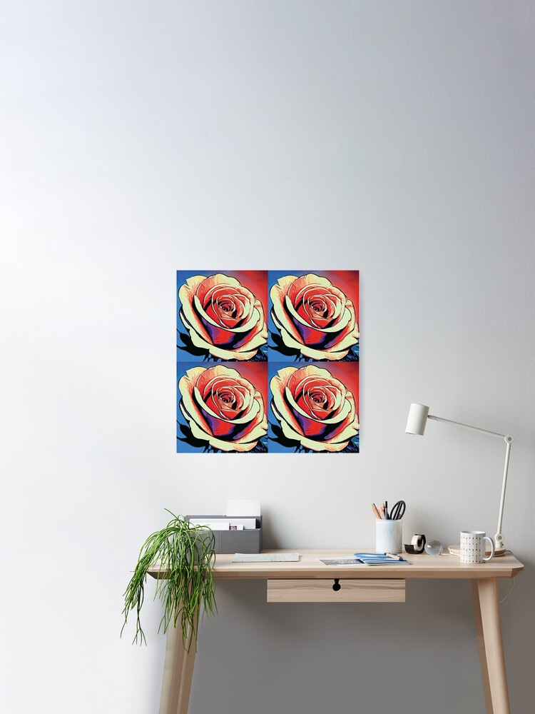 Poster, Experience the Vibrant Beauty of Pop Art Roses designed and sold by cokemann