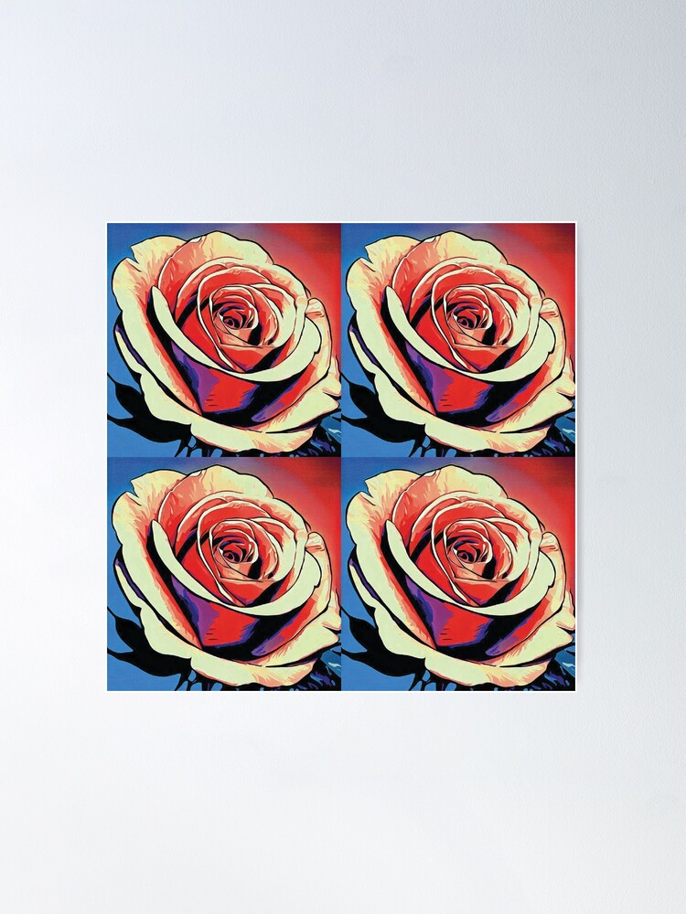 Thumbnail 2 of 3, Poster, Experience the Vibrant Beauty of Pop Art Roses designed and sold by cokemann.