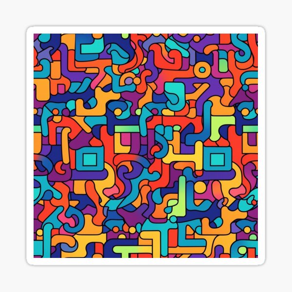 Colorful Ways - Vibrant Art Print by Pattern Stream Sticker
