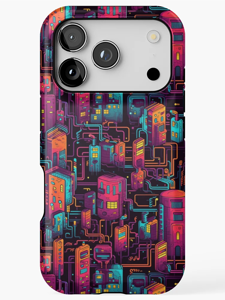 Aperçu 1 sur 4. Coque iPhone avec l'œuvre Rainbow Village - Colorful and Quirky Illustration by Pattern Stream créée et vendue par PatternStream.