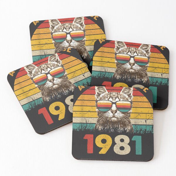 Item preview, 42nd Birthday Vintage Cat Lover 42 Years Awesome Since 1981 T-Shirt designed and sold by RolandoHam.