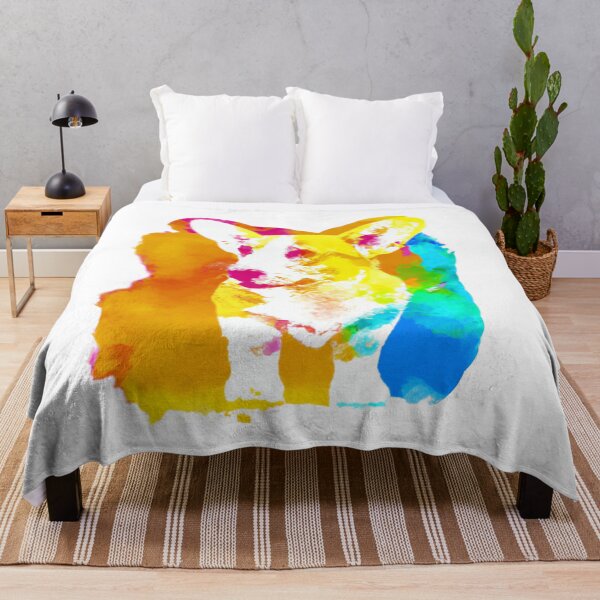 Item preview, Playful Splash of Color: Captivating Watercolour Corgi Illustration designed and sold by RedArtG09.