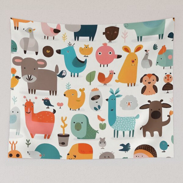 Item preview, Animals pattern 7 - white background designed and sold by Cr-AI-tive.