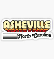 Asheville, North Carolina | Retro Stripes Sticker
