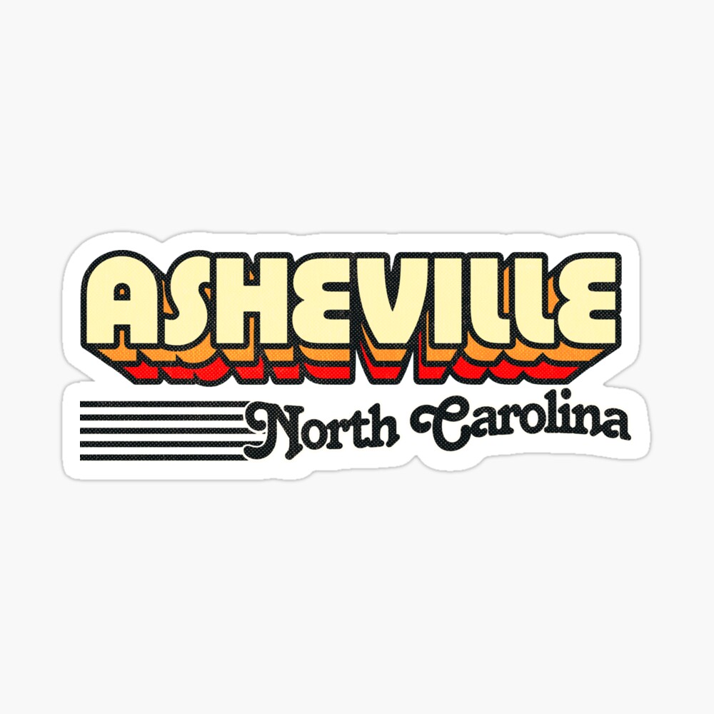 Asheville, North Carolina | Retro Stripes Sticker