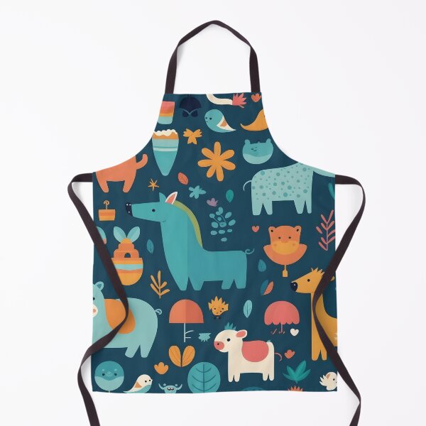 Item preview, Animals pattern 5 - blue background designed and sold by Cr-AI-tive.