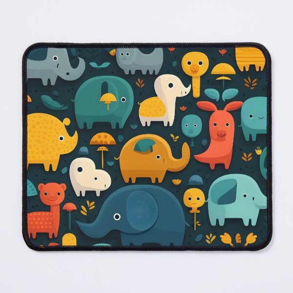 Item preview, Animals pattern 4 - black background designed and sold by Cr-AI-tive.