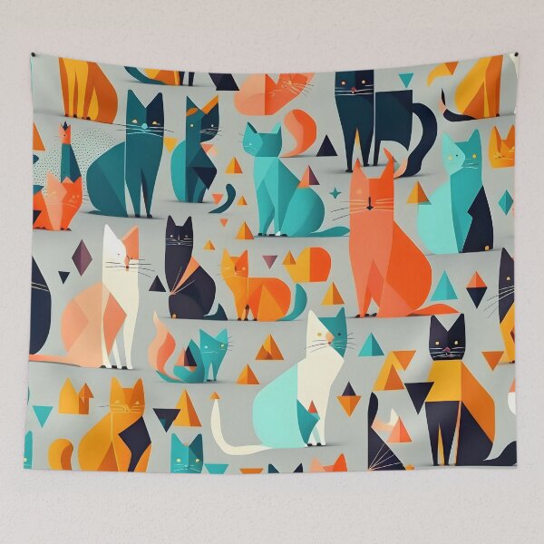 Item preview, Cats pattern - gray background designed and sold by Cr-AI-tive.