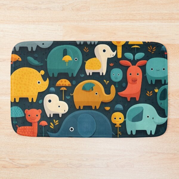 Item preview, Animals pattern 4 - black background designed and sold by Cr-AI-tive.