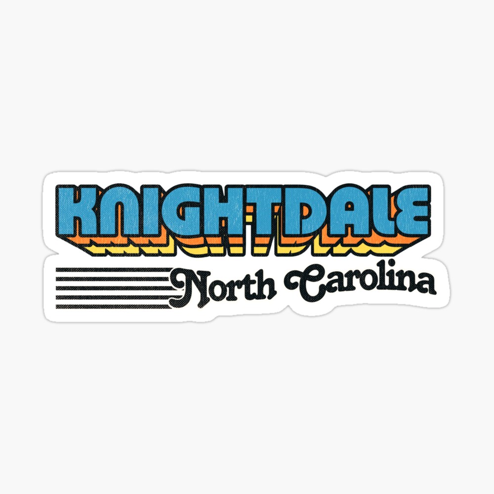 Knightdale, North Carolina | Retro Stripes Sticker