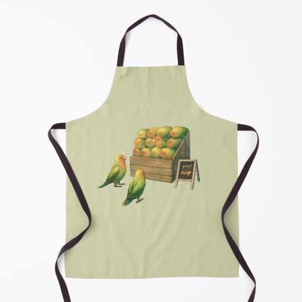Item preview, Lovebird Parrots and Mangos (green mango version) designed and sold by Mazarineart.