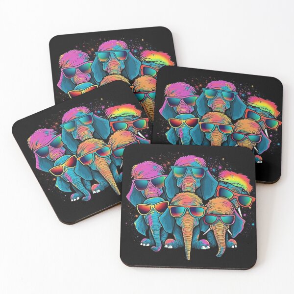 Item preview, Elephants with sunglasses - Cute elephant friends with glasses designed and sold by Pixelboys.