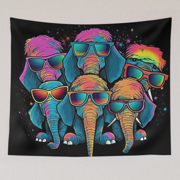 Item preview, Elephants with sunglasses - Cute elephant friends with glasses designed and sold by Pixelboys.