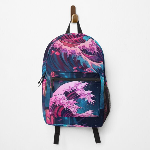 Item preview, The Great Wave Off Kanagawa Cyberpunk neon style designed and sold by zand-n-zive.