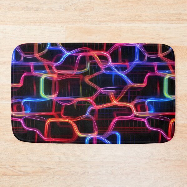 Item preview, abstract colorfull neon shapes - Different pattern size? Email me -  designed and sold by Picture-Art.