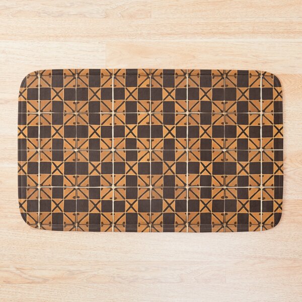 Item preview, Retro Tile Pattern dark yellow shades with dark brown designed and sold by RetroTile.
