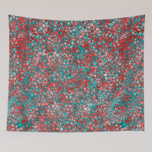 Item preview, Abstract random circles pattern - "Teal and red" designed and sold by Hemindway.