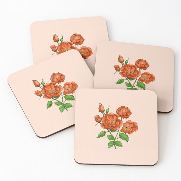 Item preview, Orange Flat Rose Bloom Semi-Double 8-15 Petals In 2 Rows designed and sold by Rachael Taylor.