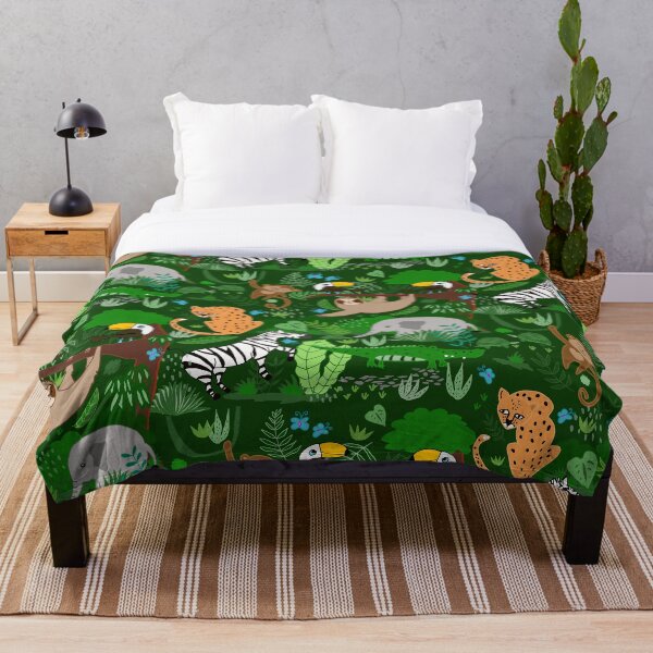 Item preview, Cute Jungle Animals in Green designed and sold by BlissDrizzle.