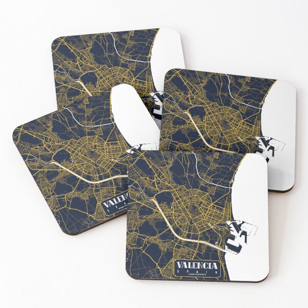 Item preview, Valencia City Map of Spain - Gold Art Deco designed and sold by deMAP.
