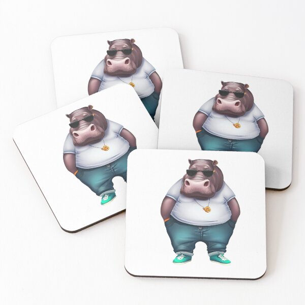 Item preview, Hipster Hippo V2 designed and sold by HipsterAnimals.